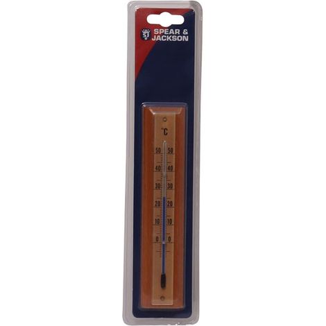 Thermometer aus Mahagoniholz Goldfarben 18cm - Spear & Jackson