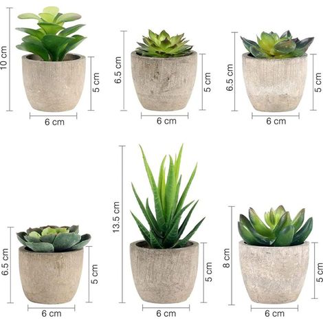 Künstliche Pflanzen für den Innenbereich, 6 Stück, Kunstpflanzen mit grauem Topf, Atificis-Grasdekoration für Hochzeit, Außenbereich, Büro, Tisch, Garten, neues Zuhause, Geschenk, kleine Sukkulenten