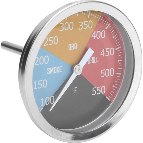Jauge de température métallique pour four et barbecue, 100‑550°F, type à aiguille, idéale pour la cuisson domestique. (1/5)
