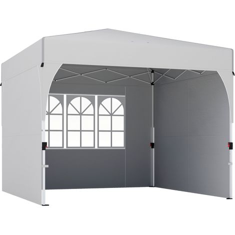 Gazebo da giardino a scomparsa 3 x 3 m, gazebo pieghevole regolabile in altezza, protezione UV50+, 3 pannelli laterali, color crema.