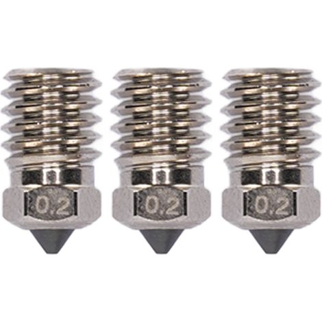 Buses d'extrudeuse Hotend, 3 pièces, buse de remplacement en acier trempé à haut débit pour imprimante 3D Lab X1 P1P 0.2mm (1/5)