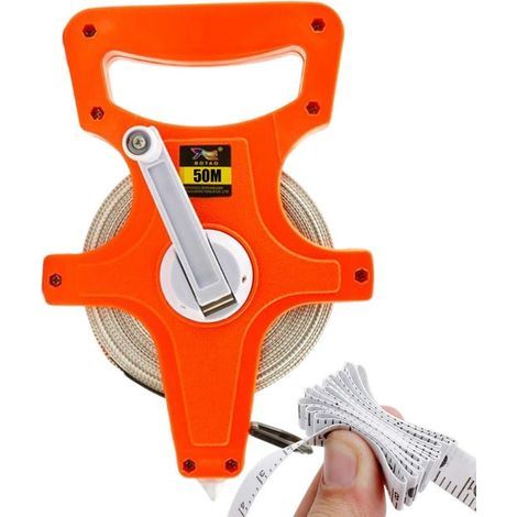 1 x 50m measuring tape with crank, fiberglass measuring tape, for athletics and long jump (1/5)