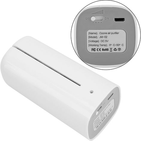 Wiederaufladbarer Ozon-Luftreiniger für den Kühlschrank  Geruchsneutralisierer & Sterilisator  ABS  47 x 47 x 100 mm  2000 mAh  3 Geschwindigkeitsstufen (1/5)