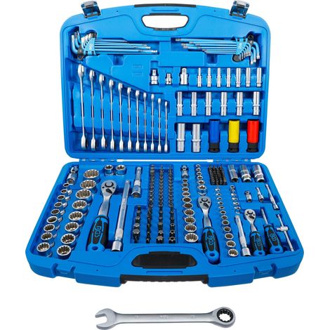 BGS Gear Lock Steckschlüsselsatz blau 218 Teile (1/4)