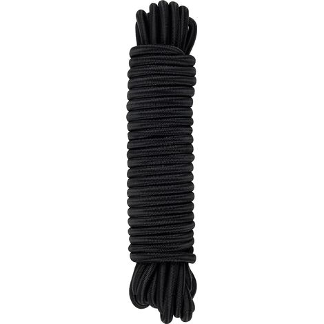 Tendeur Élastique Noir - 10 Mètres - Polypropylène Tressé - Fixation Robuste Bâches et Charges - Usage Domestique et Pro - 8 mm (1/5)
