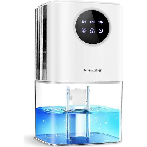 Déshumidificateur d'air 1700 ml, silencieux, avec minuterie LED 7 couleurs et arrêt automatique, pour chambre/salle de bain (prise UE). (1/5)