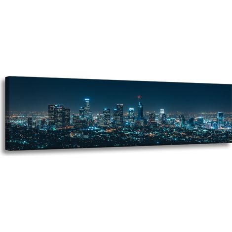Leinwanddruck Architektur von Los Angeles bei Nacht 135 x 45 cm