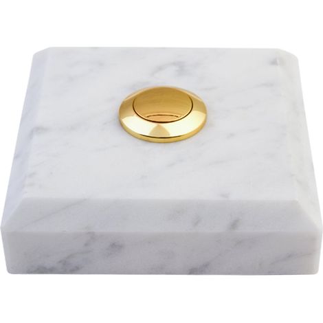 Sonnette Amarante filaire marbre blanc bouton laiton