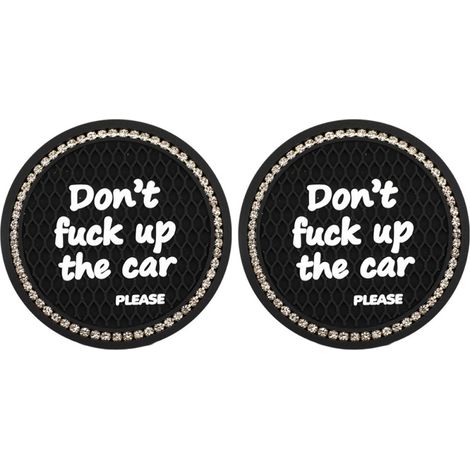 Juego de 2 posavasos de silicona antideslizante con cristales de imitación, 7 cm de diámetro, para coche, oficina o cocina. (1/5)