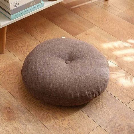 Galette de chaise ronde, 10/15 cm d'épaisseur, coussin de chaise doux, pour la maison, le bureau, la salle à manger, le sol, le jardin, la chambre, la salle de jeux (40 x 40 x 10 cm, café) (1/3)