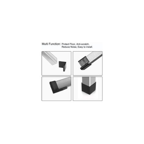 Protectores para patas de muebles, almohadillas de goma en forma de L para las esquinas, hierro negro, 40 mm x 40 mm, 10 unidades - Crezuo