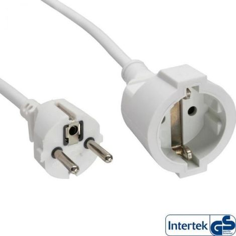 Câble Prolongateur CEE 7/7 Mâle vers Femelle - 1,5 m - 230 V AC - Blanc