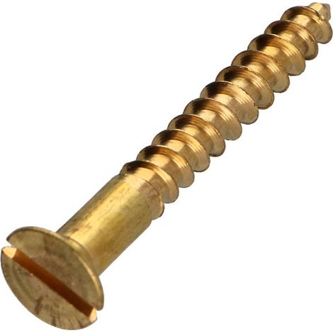 Vis bois Laiton Tête fraisée Fendue 4.5X45-10 pièces
