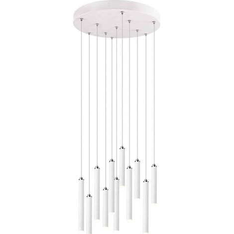Sospensione Moderna Tubular 11 Tubi Led Bianco Ø40 cm Trio Lighting (1/4)