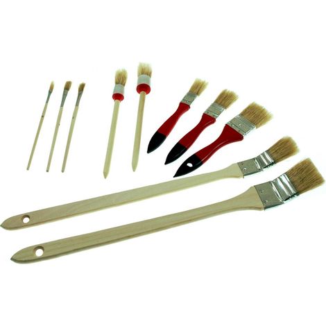 Set de 10 pinceles redondos planos curvados