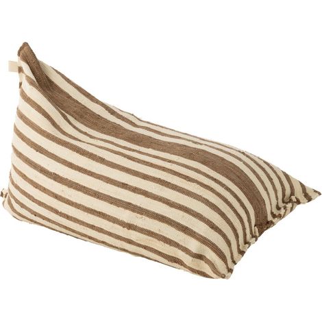 Pouf en Coton "Lignes" 150cm Marron (1/5)