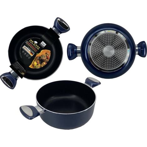 MA MAISON MR CHEF PREMIUM CASSERUOLA CM 20 ANTIADERENTE IN ALLUMINIO CON 2 MANICI CUCINA TRADIZIONALE E INDUZIONE