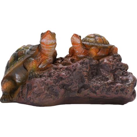 statue jardin exterieur-Statue Tortue Résine Décorative Double - Emblème de Longévité & Fortune pour Bureau, Salon ou Bibliothèque (1 Pièce) (1/5)