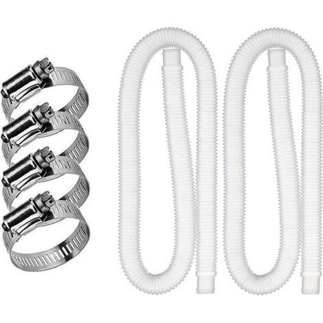 Tuyau de Remplacement Piscine - 32mm - 1,5m - 4 Pinces - Résistant aux Fuites - Compatible Pompe Filtration (1/4)