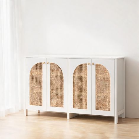 Buffet coloris blanc en MDF 145 x 80 x 40 cm (1/5)