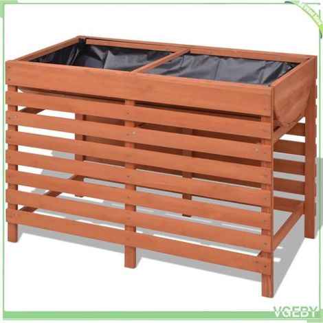 Jardinière - FAFEICY - 42349 - 100 x 50 x 71 cm - Bois de conifère massif - Hauteur de travail idéale et rangement dessous (1/4)