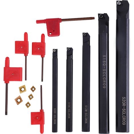 Lot de 5 clés pour arbre CNC, outil de tournage à lame revêtue étain, accessoire quincaillerie en acier inoxydable (1/5)