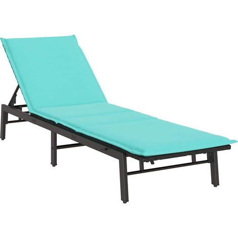 Maison Exclusive - Lettino Prendisole con Cuscino Nero in Polyrattan