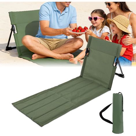 Chaise de Plage Pliable,Long Tapis de Plage avec Dossier, en Tissu Oxford 600D, Portable Chaise de Plage Pliante Ultra Légère, pour Camping, Plage, Pplein Air, Herbe,Jardin(Vert) (1/5)