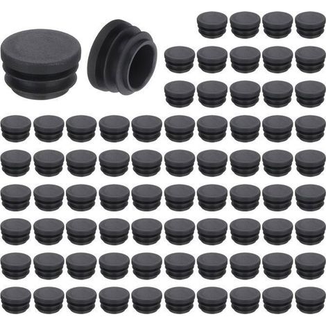 Patins pour meubles SOURCING MAP 76Pcs 22x21x13mm Bouchon Plastique Rond Extrémité Tube Noir pour Protection Glissement Chaise Table (1/5)