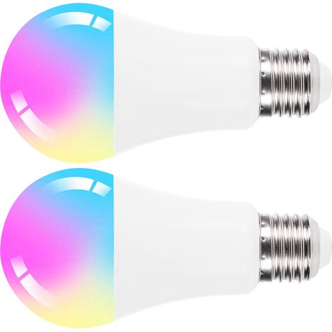 2 Stück E27 LED-Lampen, 10 W, farbenfrohe RGB-Lampen mit Fernbedienung für die Heimdekoration, 85–265 V (1/5)
