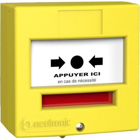 Déclencheur Manuel jaune 2 contacts avec capot