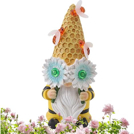 Statuen Bienen Design Gartenfiguren Skulptur Harz LED