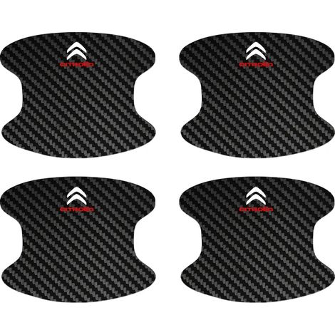 (4 pièces) Film protecteur pour poignées de porte de voiture,en fibre de carbone,pour seuils de porte et poignées Citroën C3,C4,DS4,C5,C5X et C-Quatre (1/3)