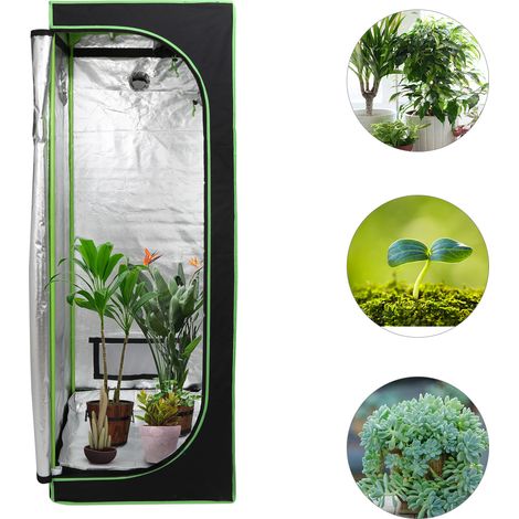 SWANEW Grow Room 60x60x180cm - Tenda idroponica con finestra di osservazione - Nero (1/5)
