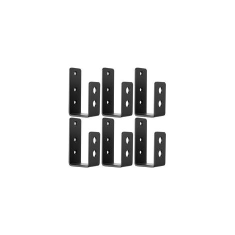 6 Absperrwinkel, glatter schwarzer Stahl, für 2x4 (5 x 10 cm) Bretter, Garage und Werkstatt (1/5)