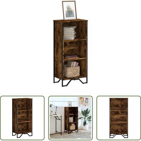 Rangement livres - Bibliothèque chêne fumé 50x31x106 cm bois d'ingénierie (1/5)