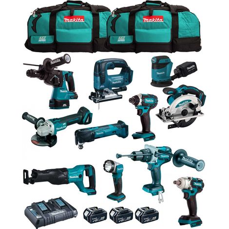 MAKITA Kit MK1102 (DHP481+DHR243+ DGA504+ DTD152+ DJV182+ DSS610+ DJR186+ DBO180+ DTM51+ DML802+ DTW285+3x5,0Ah+DC18RD+2xLXT600) (1/5)