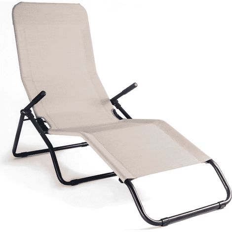 Sdraio Basculante Made in Italy color beige sdraio relax oscillante per casa e giardino struttura in acciaio rinforzato (1/3)