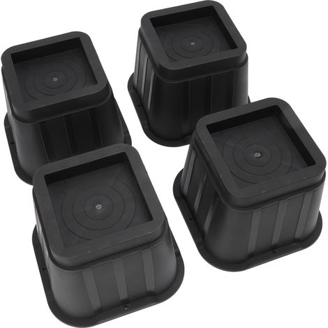 4 rehausseurs de meuble antidérapants en caoutchouc, 10 cm, surélèvent lit canapé table chaise machine à laver, pour rangement (1/5)