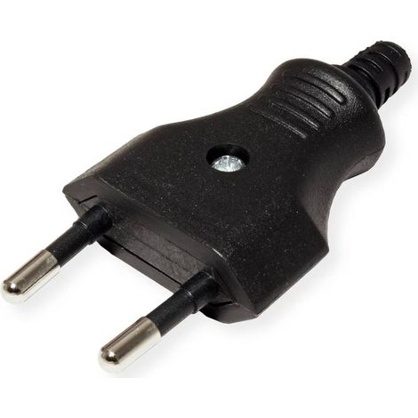 BACHMANN Spina piatta Euro 2,5A / 250V nero, con raccordo a vite, 900.002 (1/4)