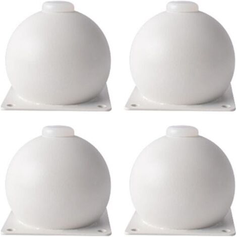 Lot de 4 pieds de canapé ronds en métal, à visser, pour meubles, support de lit haute capacité (blanc, taille M) (1/5)