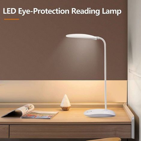 Lampe de table LED rechargeable avec variateur et pied pliable, Blanc (1/5)