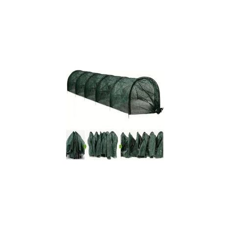 Tunnel de culture vert 3 m Pliable, fermeture zippée, protection anti insectes et oiseaux, pour potager (1/5)