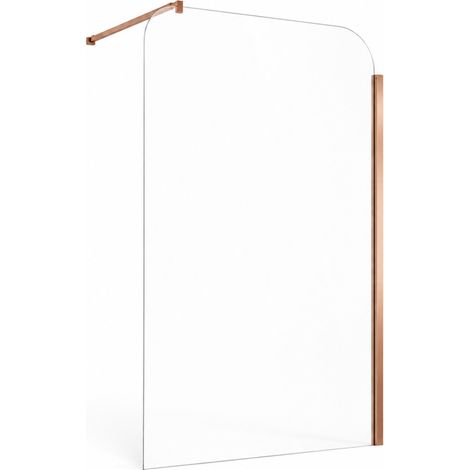 OTITEC Paroi de douche VENECIA 100 x 200 cm cuivre brossé verre transparent 6 mm (1/4)