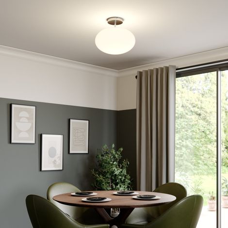 [NEUWERTIG] B-Ware Lindby Deckenlampe Sonika LED Lampe Leuchte dimmbar nickel Ø40cm oval glas (1/2)