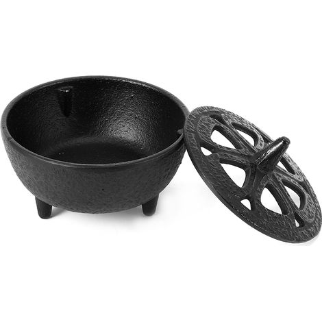 Brûleur d'encens en fonte en forme de lotus pour la décoration de la maison, de la salle de bain ou de la chambre. (1/5)