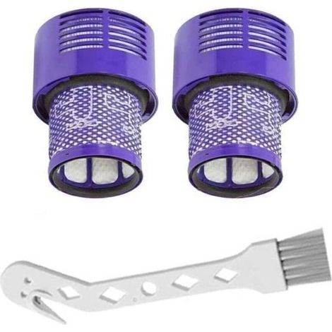 Lot de 2 filtres de rechange lavables avec une brosse gratuite pour aspirateurs Dyson V10 Filtres de rechange Dyson pour la série V10 SV12 avec une brosse gratuite (1/4)