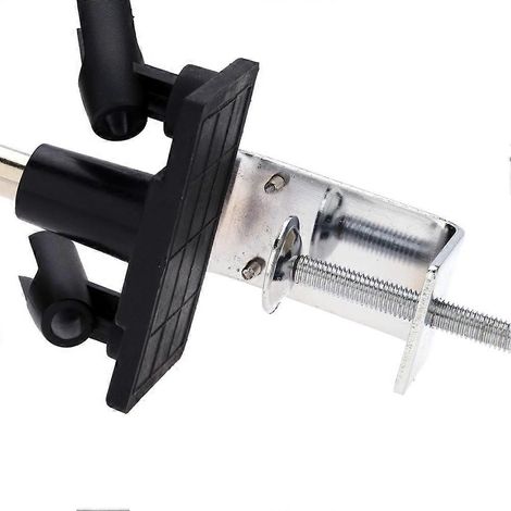 Support de table pour aérographe avec fixation par pincekit de 4 supports pivotants et inclinables à 360°jaunenoir et argent. (1/5)