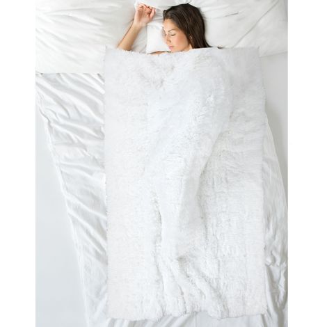 Couverture Pondérée - SENSLY - Fourrure - Ultra Doux - Blanc (1/5)