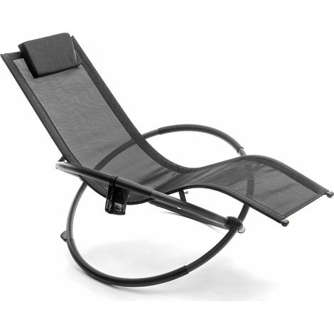 Innovagoods Tumbona Mecedora Orbital Plegable Negra (1/5)